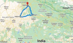 Map of Golden Triangle India