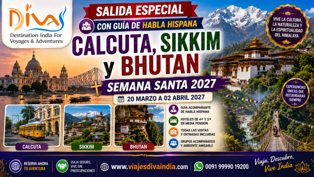 Calcuta, Sikkim y Bhutan en Semana Santa 2027